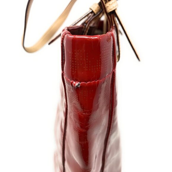 Michael Kors Jet Set Women’s Red Patent Leather Signature Tote Shoulder Bag - Picture 4 of 10